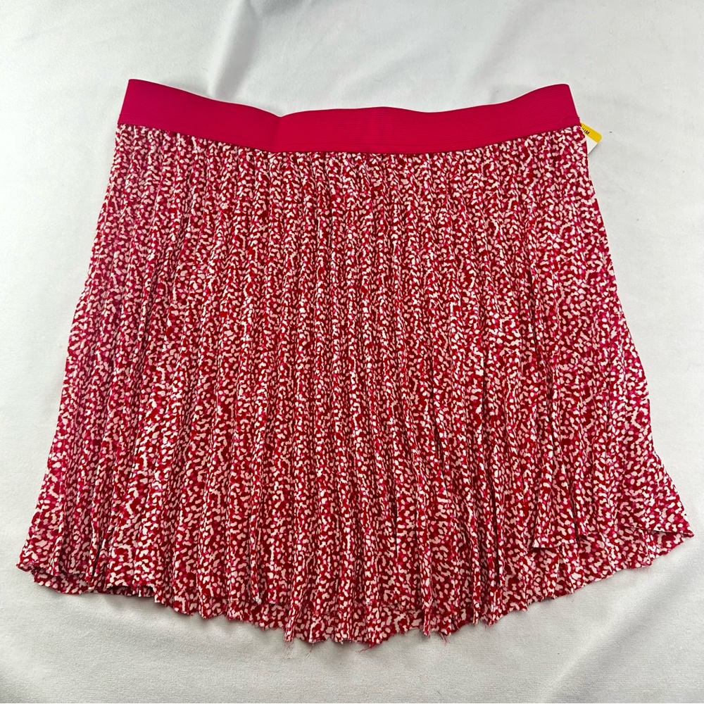 Vince Camuto Pleated Mini Skirt Preppy Tennis Twiggy Elastic Waist A-Line Pink